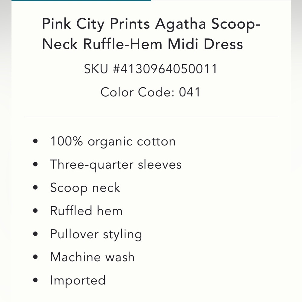 🎉RARE🎉 Anthropologie NWT Pink City Prints Agatha Scoop-Neck Ruffle-Hem Midi  L. - Picture 5 of 8